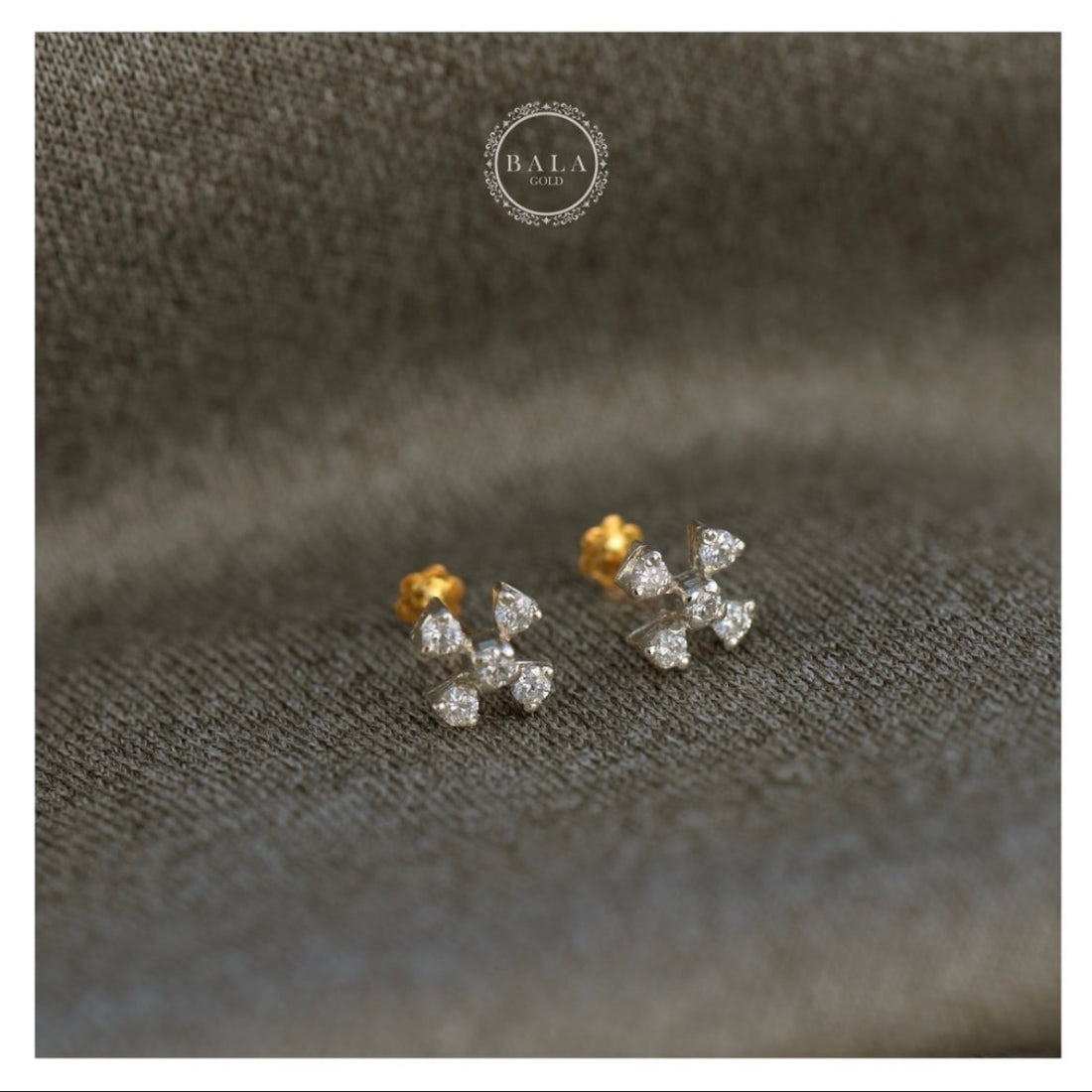 Diamond Cut Ear Studs pair