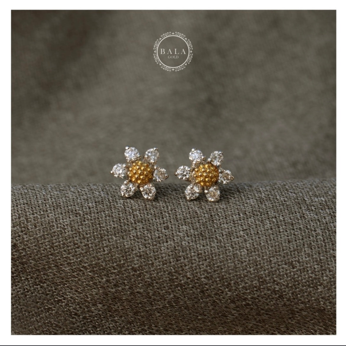 Diamond Cut Ear Studs pair