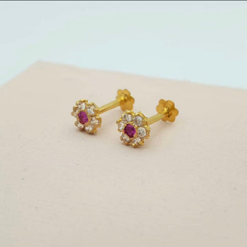 Seven stone Ear Stud pair