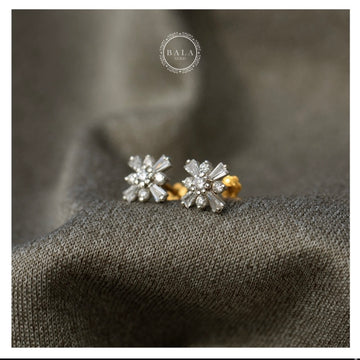 Diamond Cut Ear Studs pair