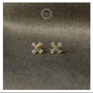 Diamond Cut Ear Studs pair