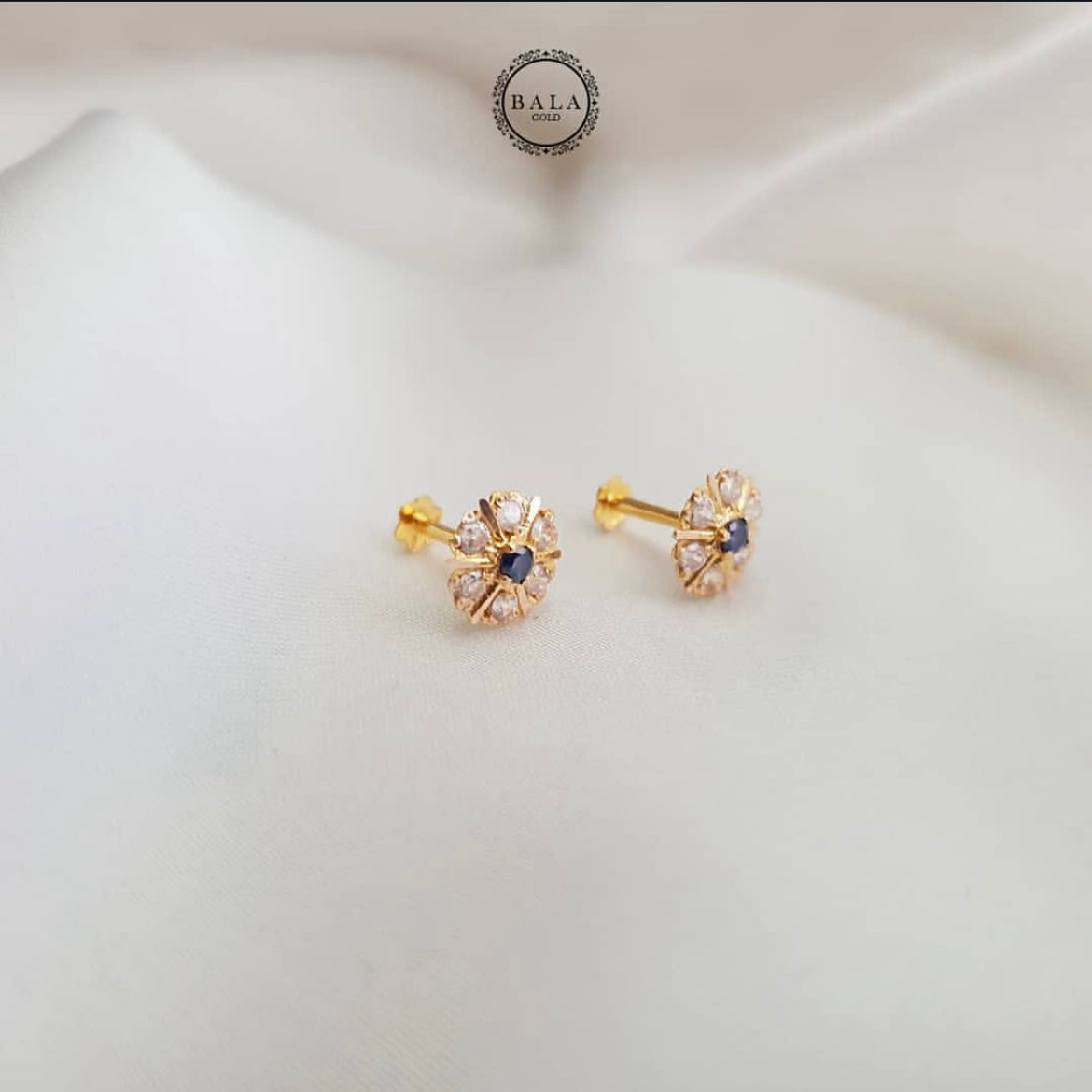 Blue stone studs pair