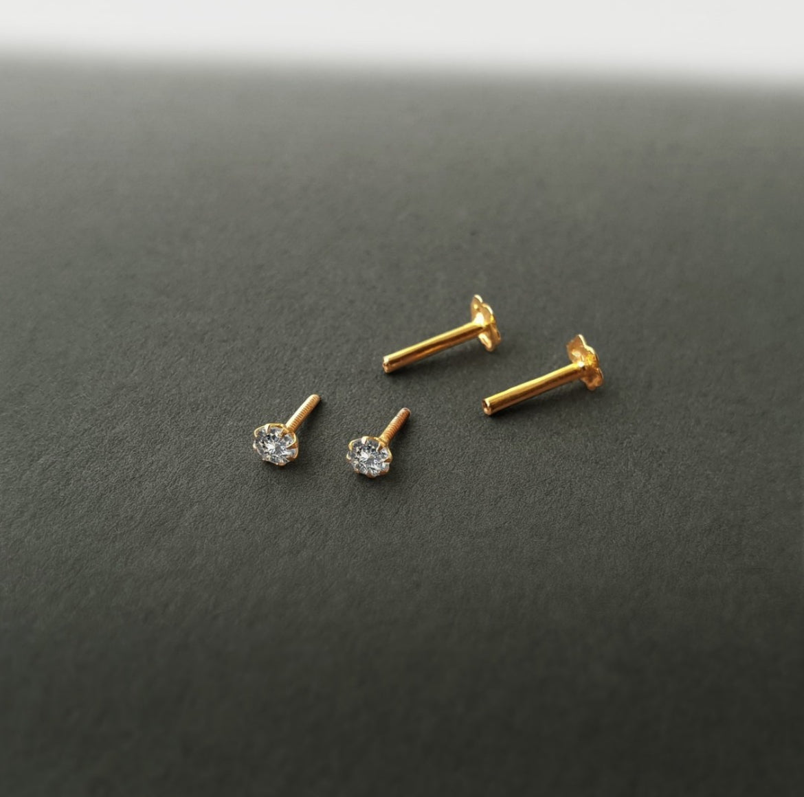 Classic Solitaire Ear Pins