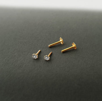 Classic Solitaire Ear Pins