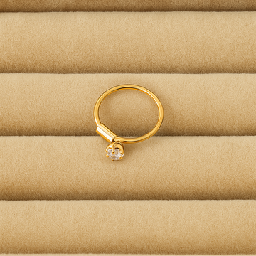 18K Single Stone Nose Ring