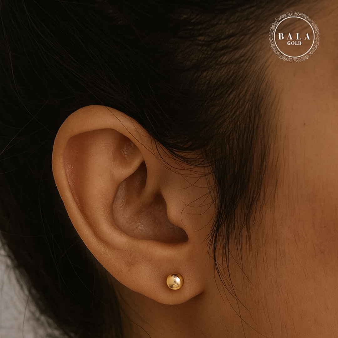 Ear pin balls paired double